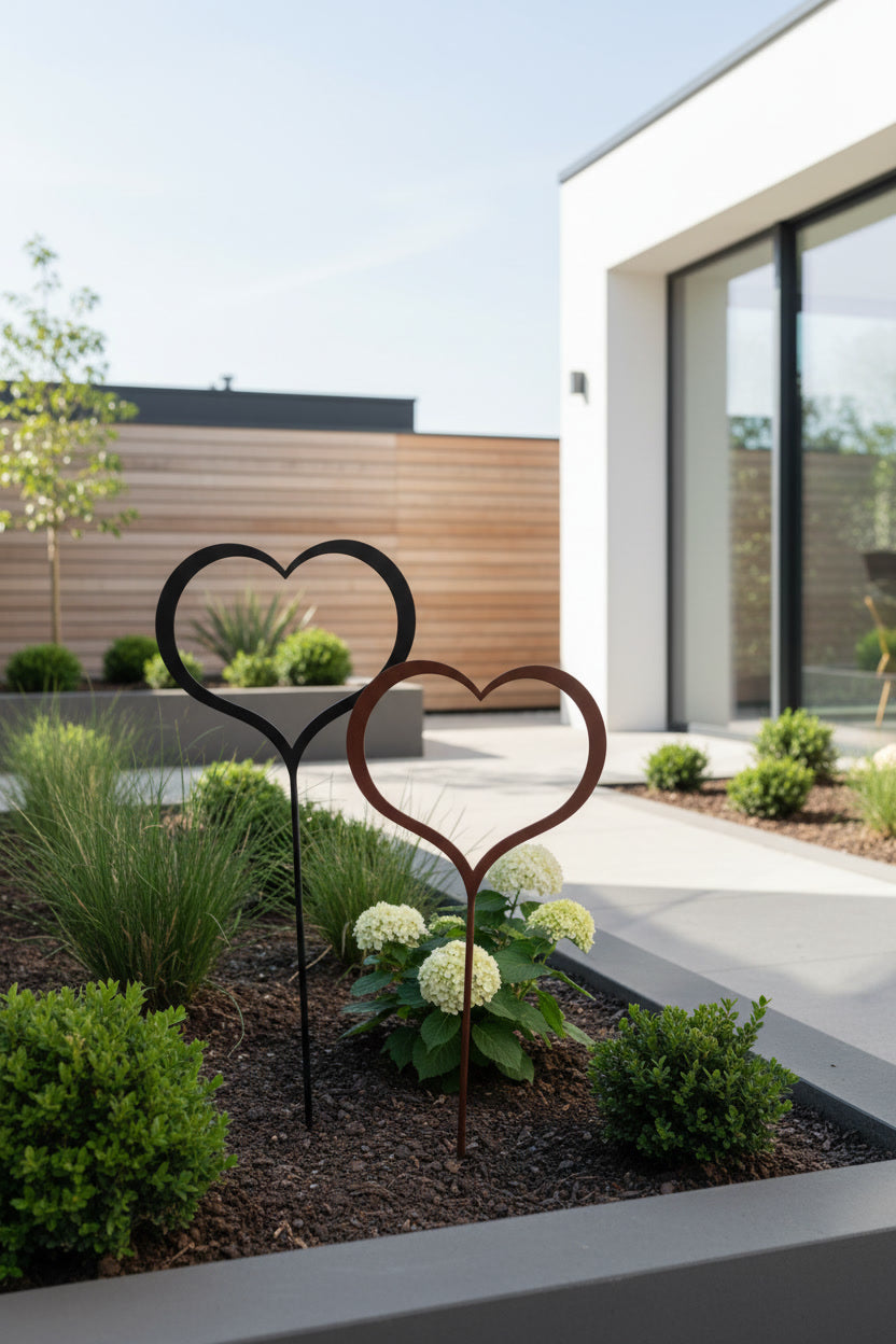 Gartenstecker in Herzform