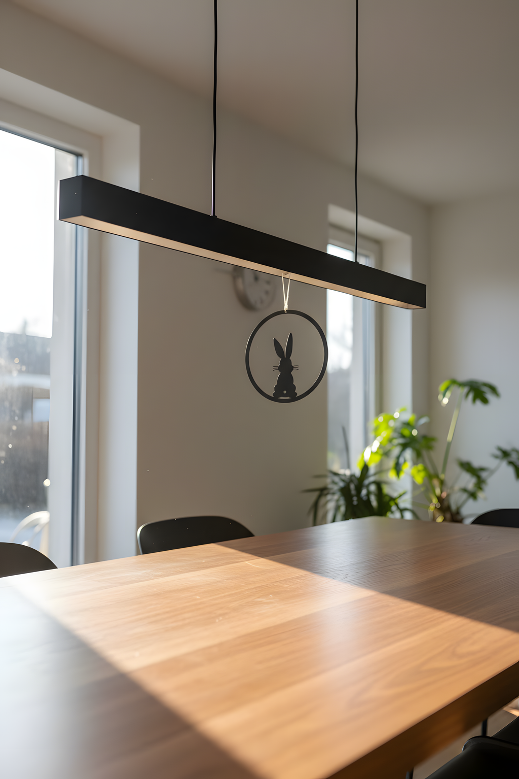 Osterdeko Hase aus Metall – Kreis Anhänger für Fenster & Wand