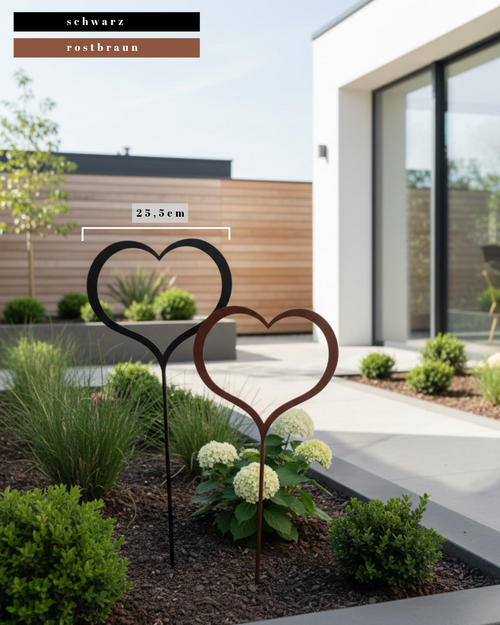 Großer Gartenstecker in Herzform
