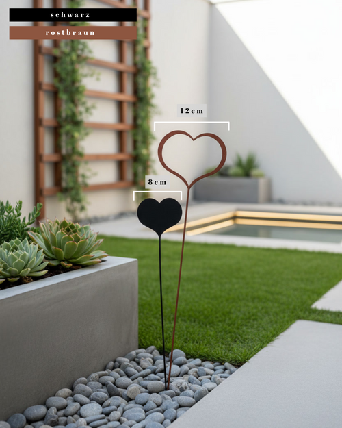 Mittlerer Gartenstecker in Herzform