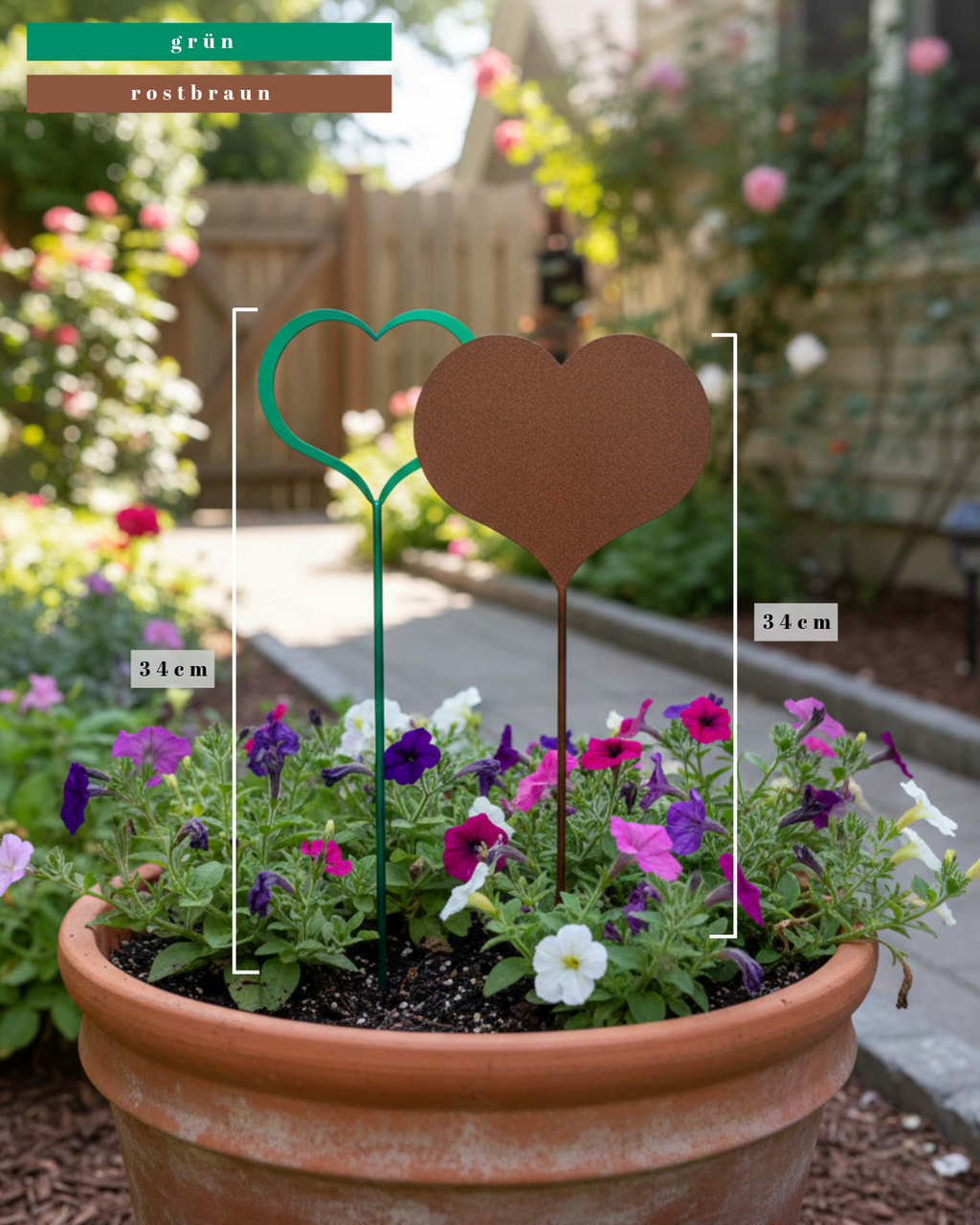 Mittlerer Gartenstecker in Herzform