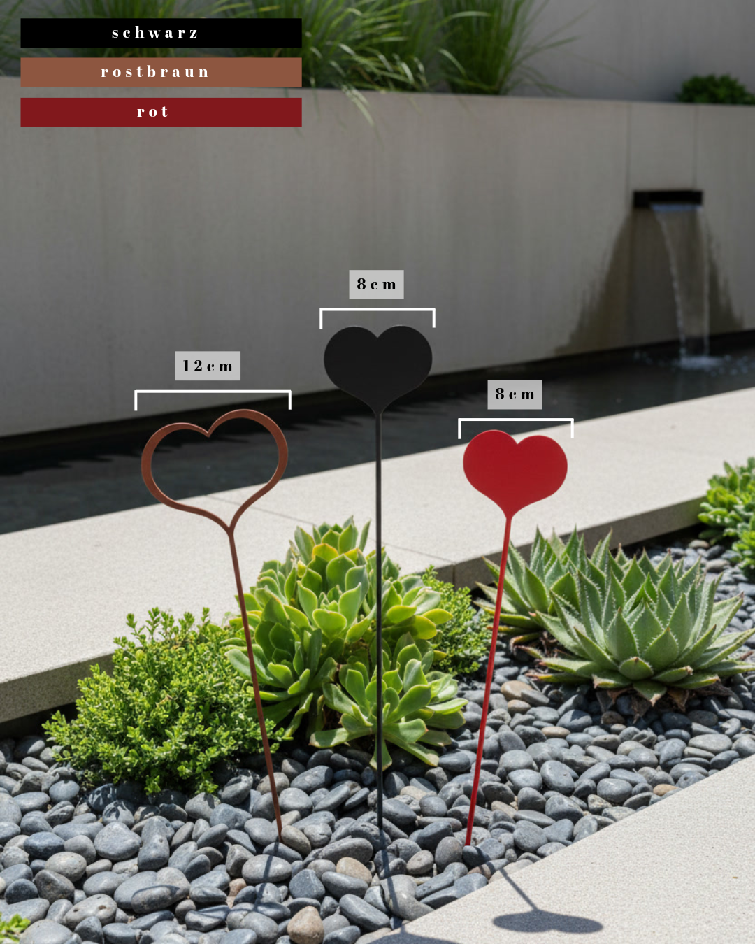 Kleiner Gartenstecker in Herzform