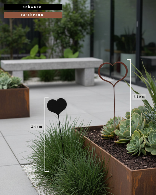 Kleiner Gartenstecker in Herzform