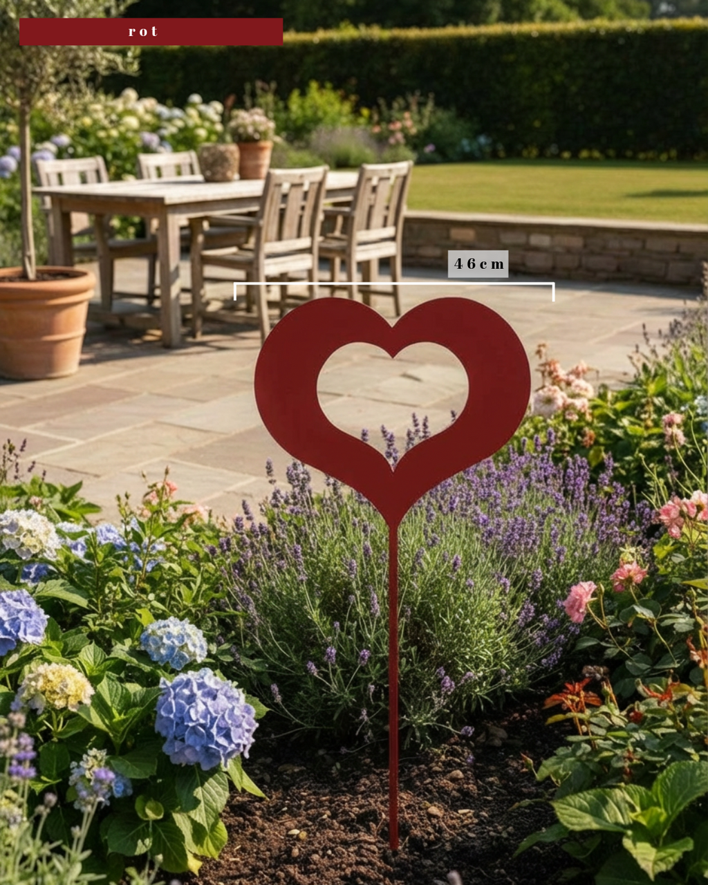 Gartenstecker in Herzform | XXL