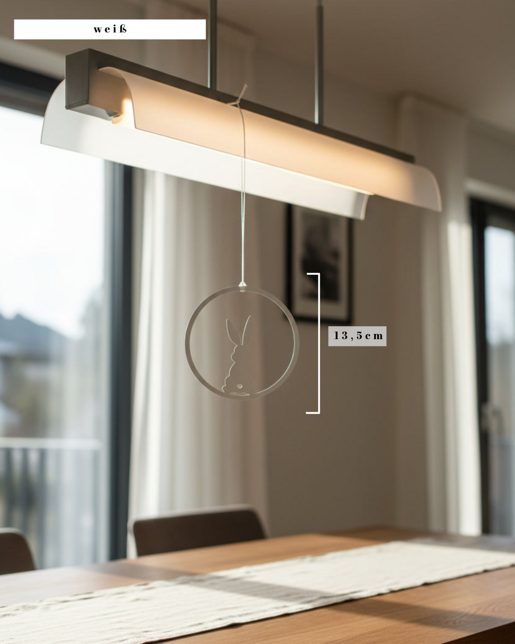 Osterdeko Hase aus Metall – Kreis Anhänger für Fenster & Wand