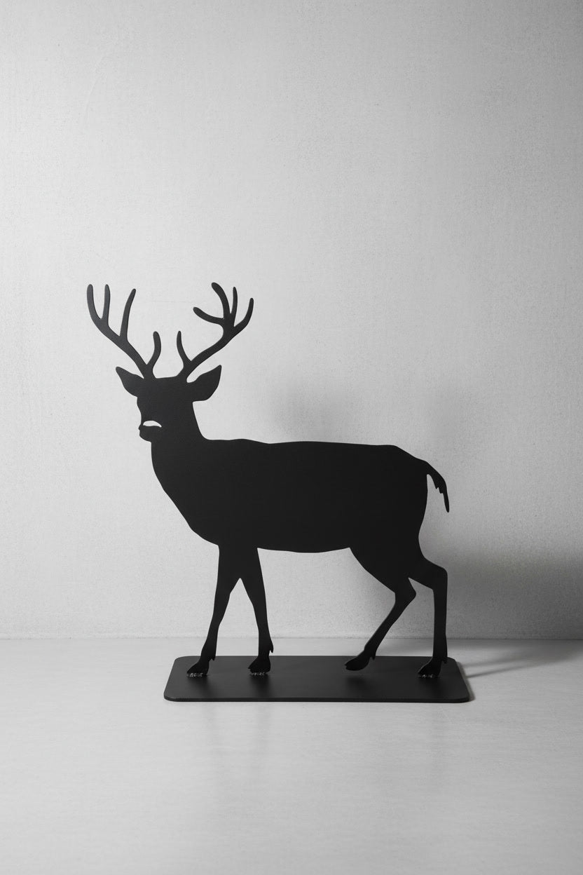 Metall Hirsch Schwarz – Wetterfeste Hirschfigur für Haus, Garten und Terrasse
