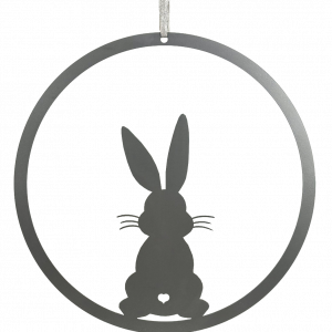 Osterdeko Hase aus Metall &ndash; Kreis Anh&auml;nger f&uuml;r Fenster & Wand